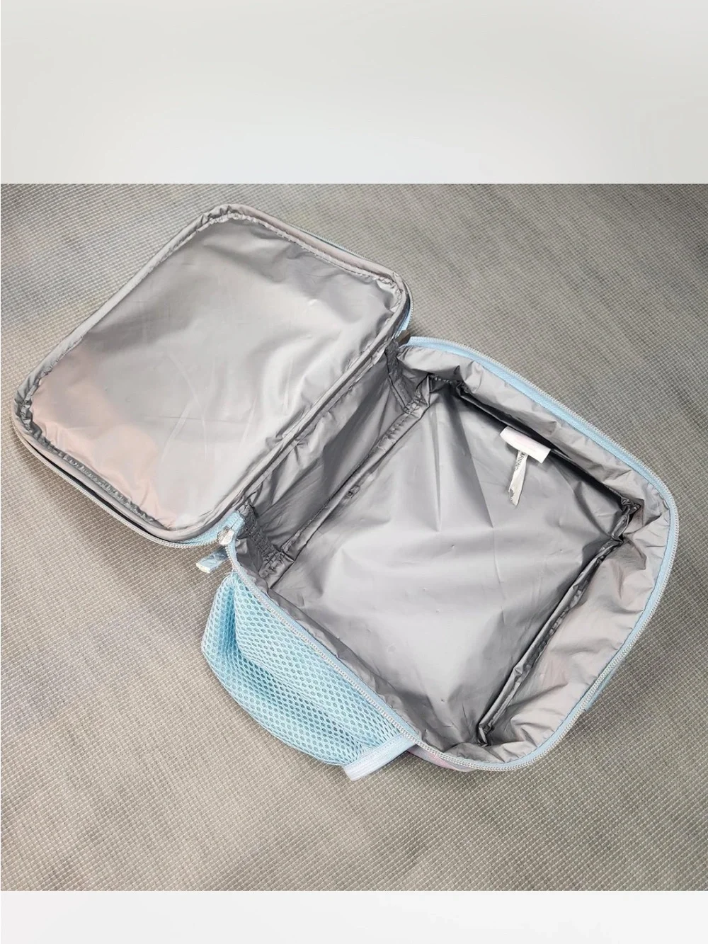Girls Pastel Blue Glitter Butterfly Insulated Lunch Box / Bag